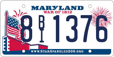 MD license plate 8BI1376