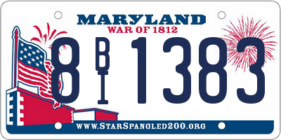 MD license plate 8BI1383