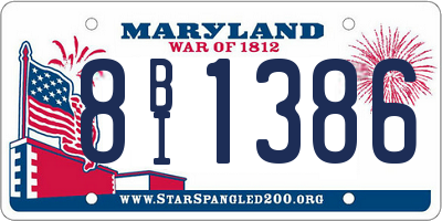 MD license plate 8BI1386