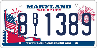 MD license plate 8BI1389