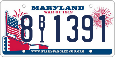 MD license plate 8BI1391