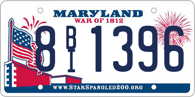 MD license plate 8BI1396