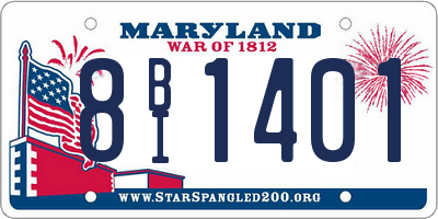 MD license plate 8BI1401