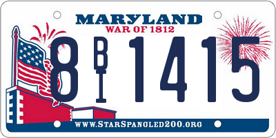 MD license plate 8BI1415