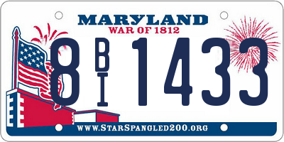 MD license plate 8BI1433
