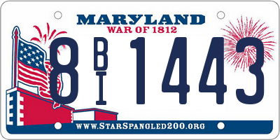 MD license plate 8BI1443