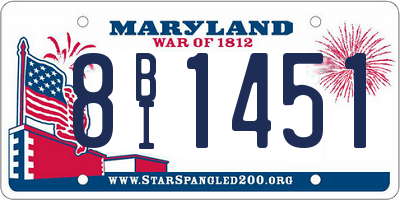 MD license plate 8BI1451