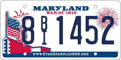 MD license plate 8BI1452