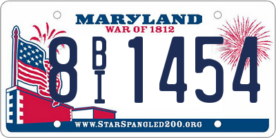 MD license plate 8BI1454