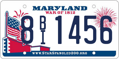 MD license plate 8BI1456