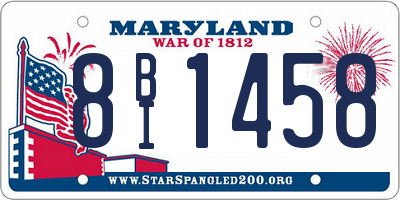 MD license plate 8BI1458