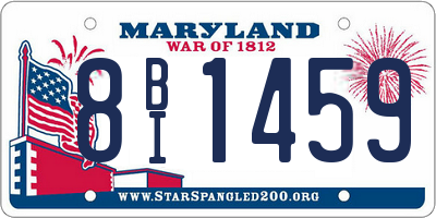 MD license plate 8BI1459