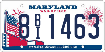MD license plate 8BI1463