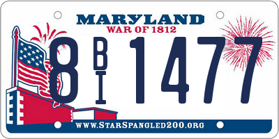 MD license plate 8BI1477