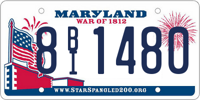 MD license plate 8BI1480