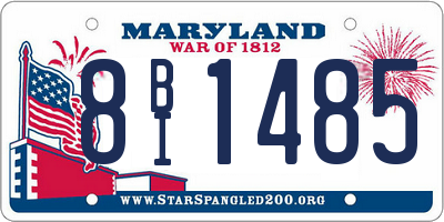 MD license plate 8BI1485