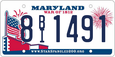 MD license plate 8BI1491