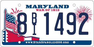 MD license plate 8BI1492