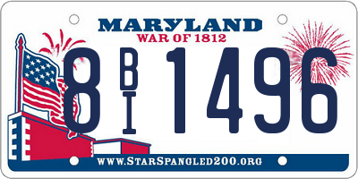 MD license plate 8BI1496