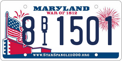 MD license plate 8BI1501