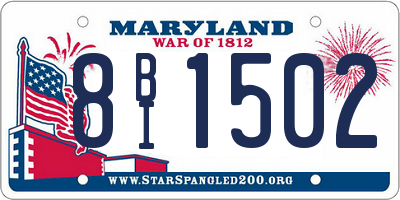 MD license plate 8BI1502