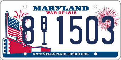 MD license plate 8BI1503