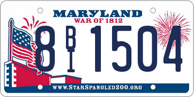 MD license plate 8BI1504