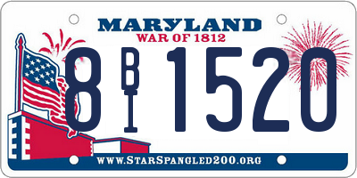 MD license plate 8BI1520