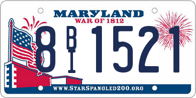 MD license plate 8BI1521