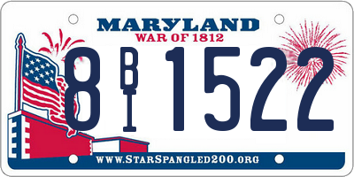 MD license plate 8BI1522