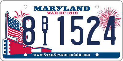 MD license plate 8BI1524