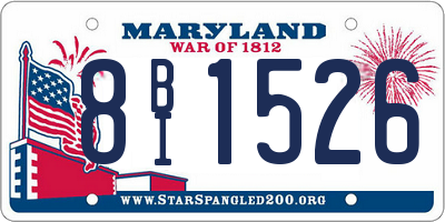 MD license plate 8BI1526