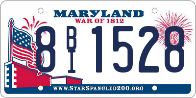 MD license plate 8BI1528