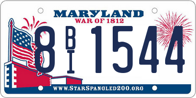 MD license plate 8BI1544
