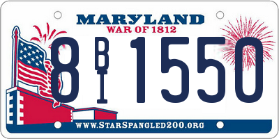 MD license plate 8BI1550