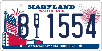 MD license plate 8BI1554