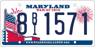 MD license plate 8BI1571