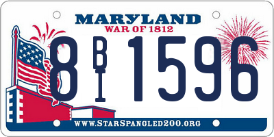 MD license plate 8BI1596
