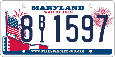 MD license plate 8BI1597