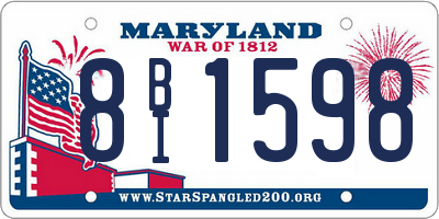 MD license plate 8BI1598
