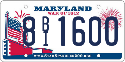 MD license plate 8BI1600