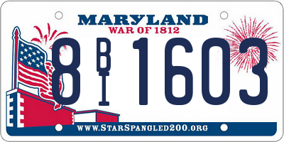 MD license plate 8BI1603
