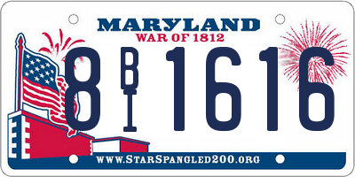 MD license plate 8BI1616