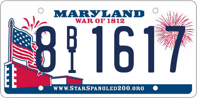 MD license plate 8BI1617