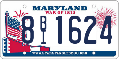 MD license plate 8BI1624