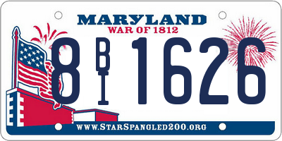 MD license plate 8BI1626