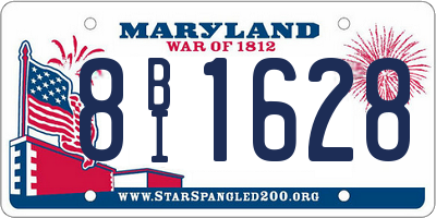 MD license plate 8BI1628