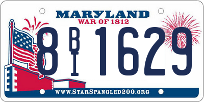 MD license plate 8BI1629