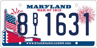MD license plate 8BI1631