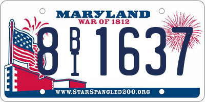 MD license plate 8BI1637